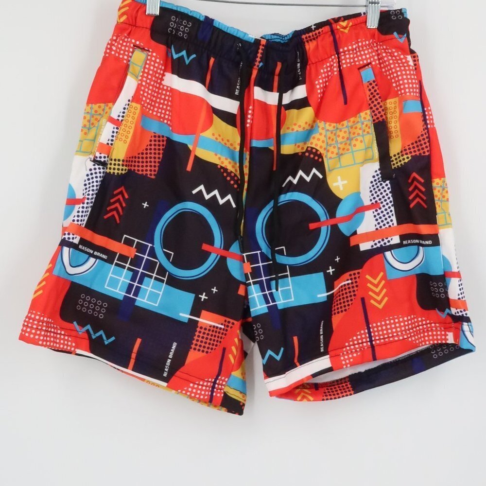 Reason Brand Men's Colorful Swim Shorts Size Large NWT
